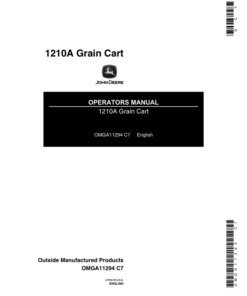 John Deere 1210A Grain Cart Operator's Manual (OMGA11294)