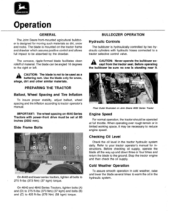 Alternative view of John Deere 534, 544 Agricultural Bulldozers Operator's Manual (OMGA11372)