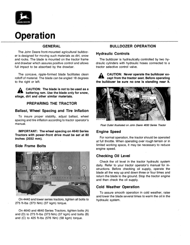 John Deere 534, 544 Agricultural Bulldozers Operator's Manual (OMGA11372) - Image 2