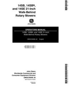 John Deere 14SB (470001-), 14SBS (470001-), 14SBF (430001-), 14SE (430001-) 21-In. Walk-Behind Rotary Mower Operator's Manual (OMGC00095)