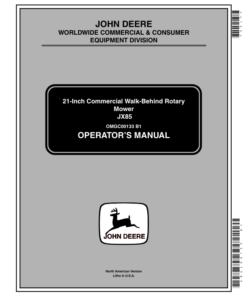 John Deere JX85 21-Inch Commercial Walk-Behind Rotary Mower (010001-) Operator's Manual (OMGC00133)