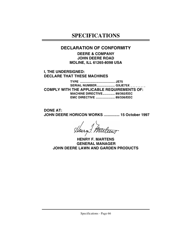John Deere JX75(010001-), JE75(010001-) 21-Inch Walk-Behind Rotary Mower Operator's Manual (OMGC00180) - Image 2