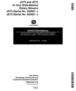 John Deere JX75 (030001-), JE75 (020001-) 21-Inch Walk-Behind Rotary Mowers Operator's Manual (OMGC00313)