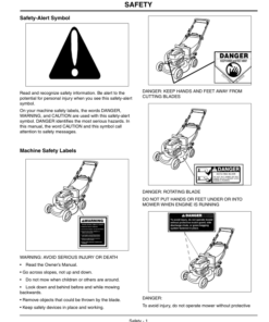 Alternative view of John Deere JS60, JS61, JS63 21-Inch Walk-Behind Rotary Mowers (010001-) Operator's Manual (OMGC00397)