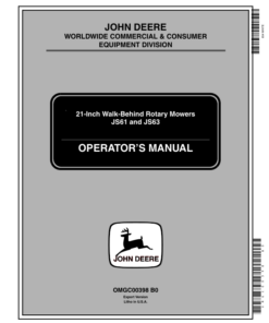 John Deere JS61, JS63 21 In. Walk-Behind Mower Operator's Manual (OMGC00398)