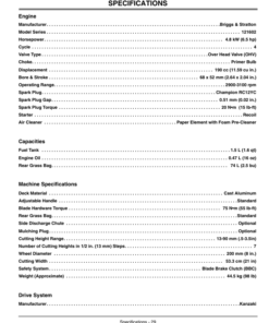 Alternative view of John Deere JA65 21-Inch Walk Behind Rotary Mower (100001-) Operator's Manual (OMGC00516)