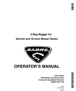 John Deere 2-Bag Sabre Bagger 38-Inch & 42-Inch Mower Decks Operator's Manual (OMGX10477)