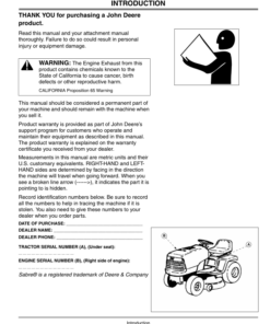 John Deere Sabre Lawn Tractors 1438GS, 1438HS, 1538HS, 1542HS, 1642HS, 1646HS, 1846HV & 1846HMS (010001-020000) Operator's Manual (OMGX10485)
