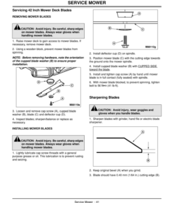 Alternative view of John Deere 1438GS, 1438HS (020001-) & 1742HS (010001-) Sabre Lawn Tractors Operator's Manual (OMGX10573)