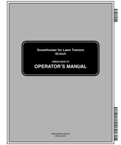 John Deere 42-Inch Single Stage Snowthrower (010001-) Operator's Manual (OMGX10635)
