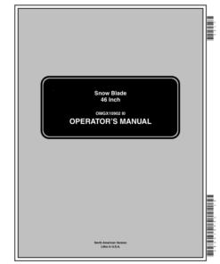 John Deere 46 Inch Snow Blade (010001-) Operator's Manual (OMGX10902)