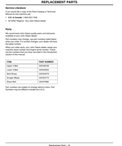 Alternative view of John Deere 42 Inch Snow Blower (010001-) Operator's Manual (OMGX10988)