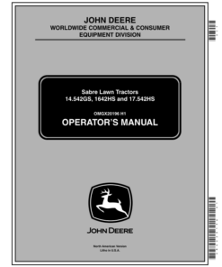 John Deere 14.542GS, 1642HS & 17.542HS Sabre¬ Lawn Tractors (010001-) Operator's Manual (OMGX20196)