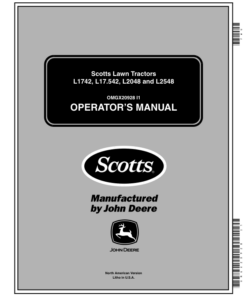 John Deere Scotts Lawn Tractor L1742, L17.542, L2048, L2548 (010001-) Operator's Manual (OMGX20928)