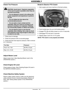 Alternative view of John Deere G100 Lawn & Garden Tractor (010001-) Operator's Manual (OMGX21180)