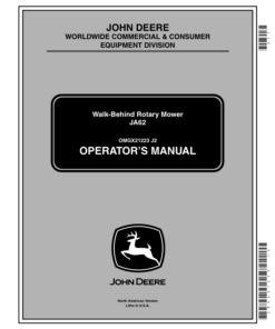 John Deere JA62 Walk-Behind Rotary Mower (110001-) Operator's Manual (OMGX21223)