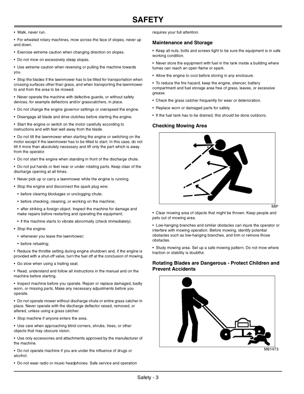 John Deere JS63, JS63C Walk-Behind Rotary Mowers Operator's Manual (OMGX22068) - Image 3