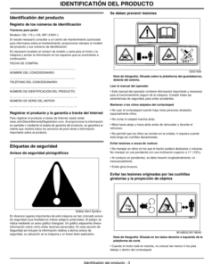 Alternative view of John Deere 102, 115, 125, 135, 145, 155C & 190C Lawn & Garden Tractors (Includes LT) Export Edition (010001- ) Operator's Manual (OMGX22083)