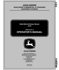 John Deere JX75 21 Inch Walk-Behind Mower Operator's Manual (OMGX22196)