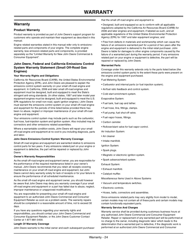 John Deere JS20, JS30, JS40 Walk-Behind Rotary Mower(100001-) Operator's Manual (OMGX22621) - Image 2