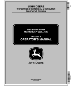 John Deere JS25, JS35 Walk-Behind Mower (010001-100000) Operator's Manual (OMGX23069)