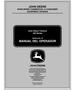 Alternative view of John Deere Tractors 100 Series Operator's Manual (OMGX23181)