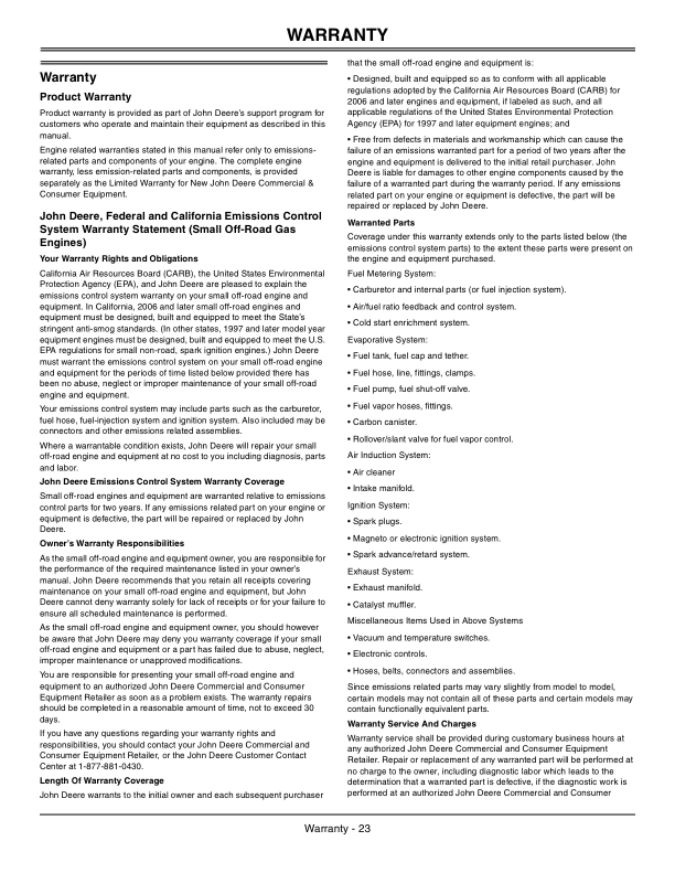 John Deere JS45 Walk-Behind Mower (100001-) Operator's Manual (OMGX23246) - Image 2