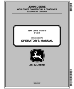 John Deere X130R Tractors Operator's Manual (OMGX23330E)