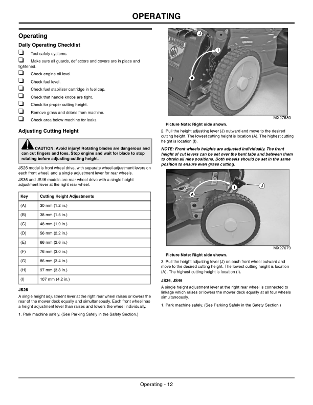 John Deere Walk-Behind Mower - JS26, JS36, JS46 (500001-) Operator's Manual (OMGX24127) - Image 2