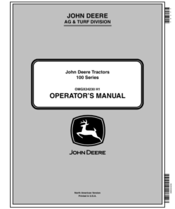 John Deere D100, D110, D120, D130, D140, D160 & D170 Lawn Tractors Worldwide Edition (200000- ) Operator's Manual (OMGX24230)