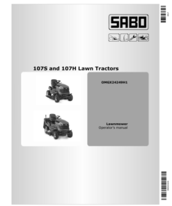 John Deere 107H & 107S Sabo Lawn Tactors Export Edition (020001-040000) Operator's Manual (OMGX24249)