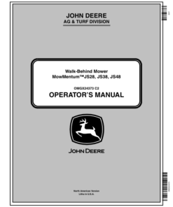 John Deere Walk-Behind Mower - JS28, JS38, JS48 (010001-) Operator's Manual (OMGX24373)