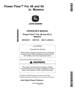 John Deere Power Flow For 48, 54 in. Mowers (North American) Operator's Manual (OMGX25511)