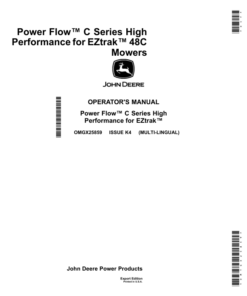 John Deere Power Flow C Series High Performance for EZtrak 48C Mowers (Export Edition) Operator's Manual (OMGX25859)