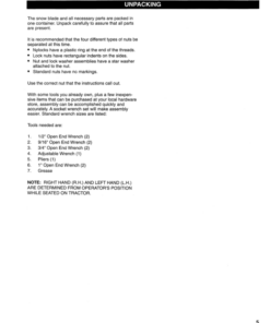 Alternative view of John Deere 46 Inch Snow Blade for Sabre Lawn Tractors Norrth Amercian Edition (010001-030000) Operator's Manual (OMGXH23391)