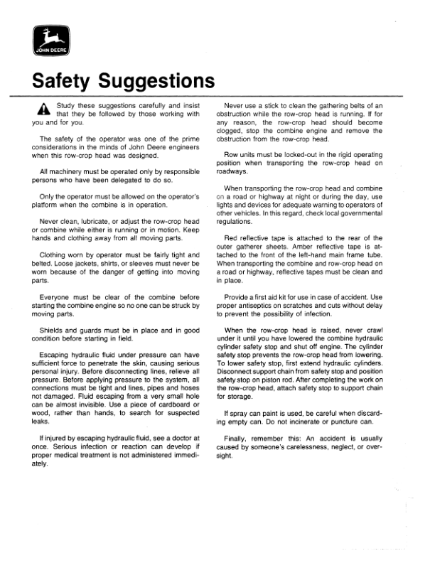 John Deere 50 Series Row-Crop Heads (350001-) Operator's Manual (OMH101510) - Image 2