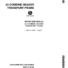 John Deere 25 Combine Header Transport Frame Operator's Manual (OMH114188)