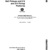 John Deere 3-Roller Belt Pickups (110, 132, 154 In.), 212/214 Platform Operator's Manual (OMH116952)