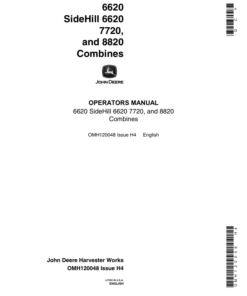John Deere 6620, 6620 SH, 7720, 8820 Combines (610000-) Operator's Manual (OMH120048)