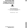 John Deere 3-Roller Belt Pickups (110, 132, 154 In.), 212/214 Platform Operator's Manual (OMH120054)