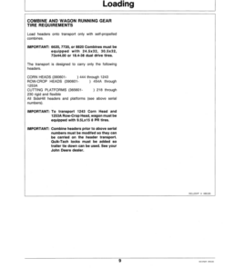 Alternative view of John Deere 25 Combine Header Transport Frame Operator's Manual (OMH120058)