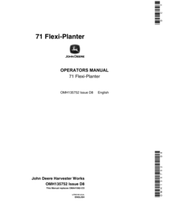 John Deere 71 Flexi-Planter Operator's Manual (OMH135752)