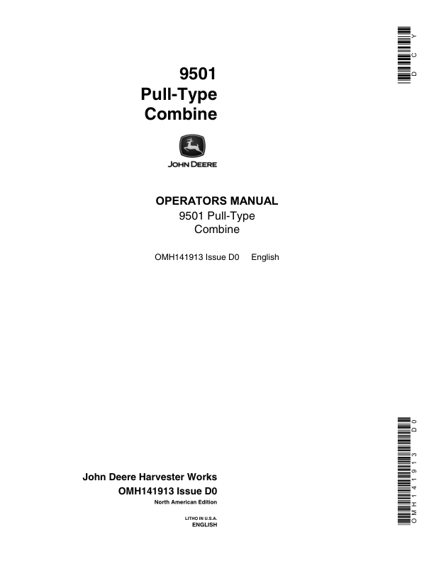 John Deere 9501 Pull-Type Combine Operator's Manual (OMH141913)