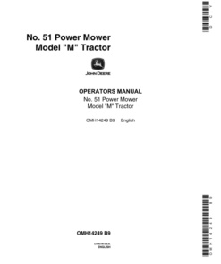 John Deere No. 51 Power Mower Operator's Manual (OMH14249)