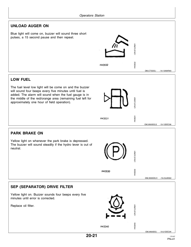 John Deere CTS Combine (-645501) Operator's Manual (OMH159577) - Image 4