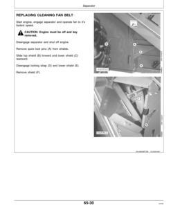 Alternative view of John Deere 9410, 9510, 9610 Combines Operator's Manual (OMH167086)