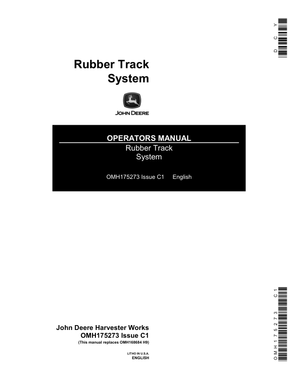John Deere Rubber Track System Operator's Manual (OMH175273)