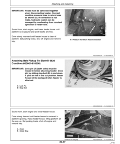 Alternative view of John Deere 3-Roller Belt Pickup (110, 132, 154 In.), 914 BP Platform Operator's Manual (OMH175280)