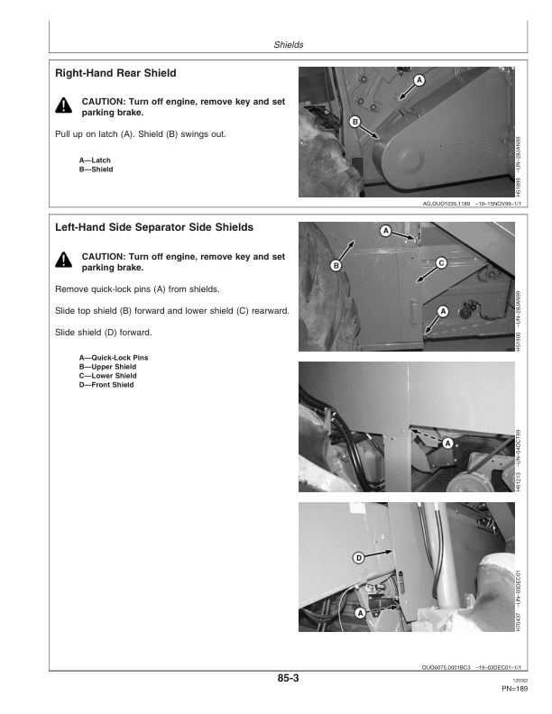 John Deere 9550SH Combine (700701-) Operator's Manual (OMH205907) - Image 3