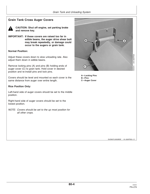 John Deere 9560 STS Combine (705251-) Operator's Manual (OMH209832) - Image 2